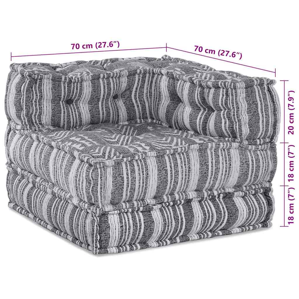 Modulsofa Stribet Grå 70 X 70 X 54 Cm Stof