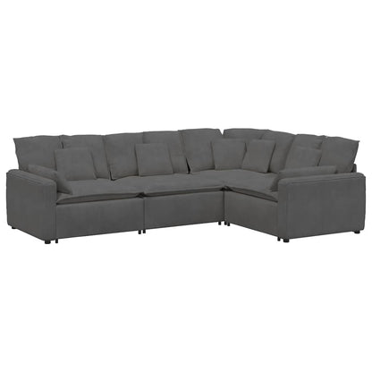 Modulsofa Med Hynder Fløjlsstof