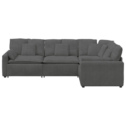 Modulsofa Med Hynder Fløjlsstof