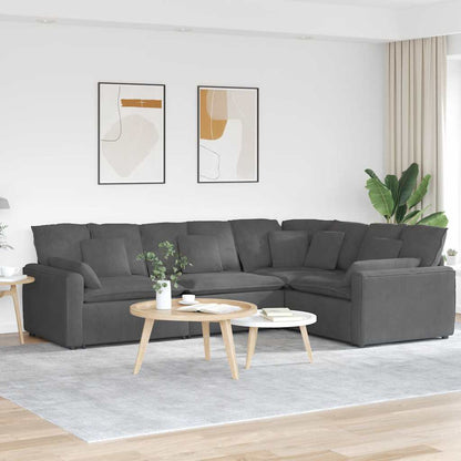 Modulsofa Med Hynder Fløjlsstof