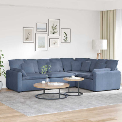 Modulsofa Med Hynder Fløjlsstof