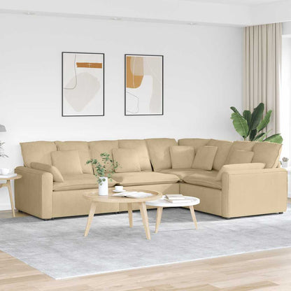 Modulsofa Med Hynder Fløjlsstof