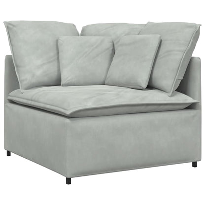 Modulsofa Med Fodskammel Og Hynder Fløjl