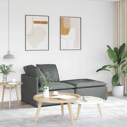 Modulsofa Med Fodskammel Og Hynder Stof Jeansblå