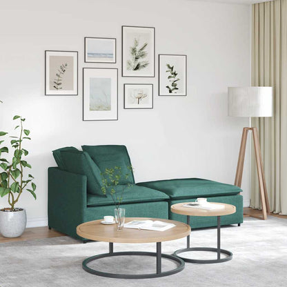 Modulsofa Med Fodskammel Og Hynder Stof Jeansblå