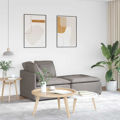 Modulsofa Med Fodskammel Og Hynder Stof Jeansblå