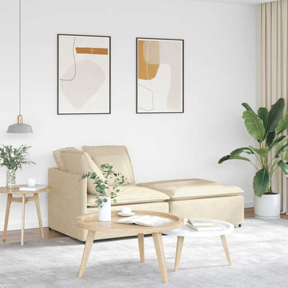 Modulsofa Med Fodskammel Og Hynder Stof Jeansblå