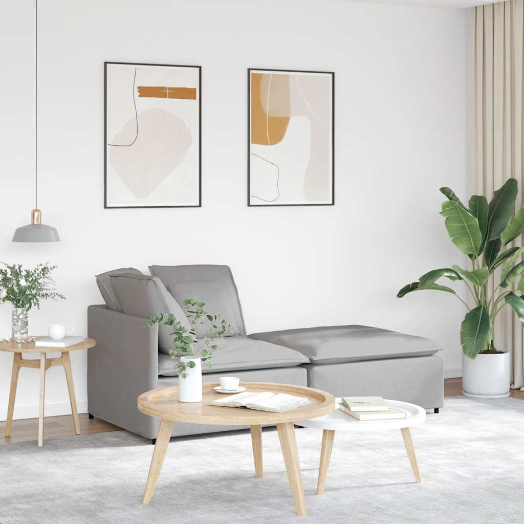 Modulsofa Med Fodskammel Og Hynder Stof Jeansblå