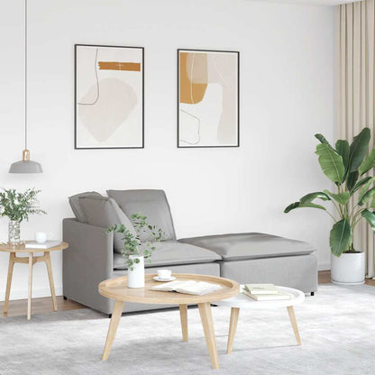 Modulsofa Med Fodskammel Og Hynder Stof Jeansblå