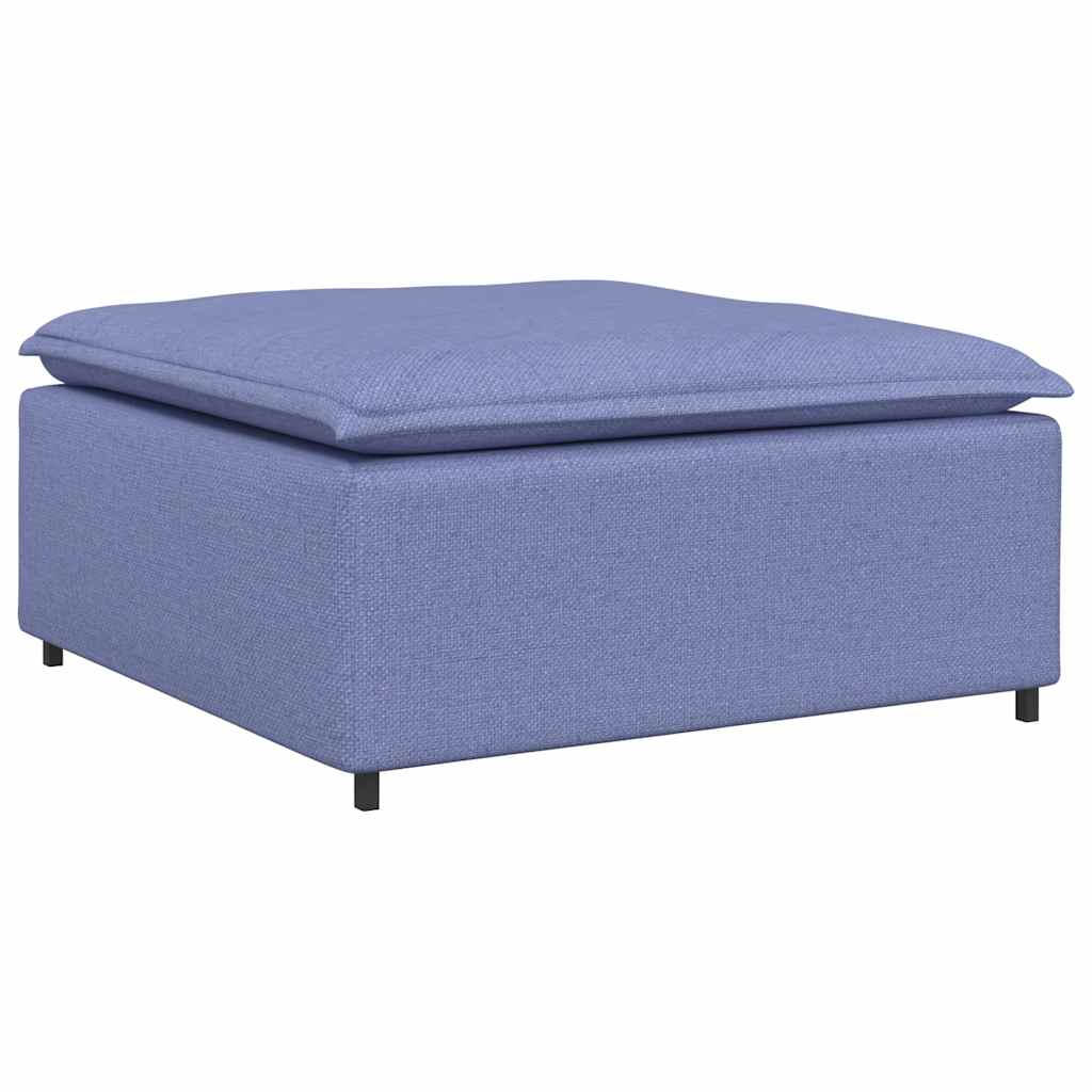 Modulsofa Med Fodskammel Og Hynder Stof Jeansblå