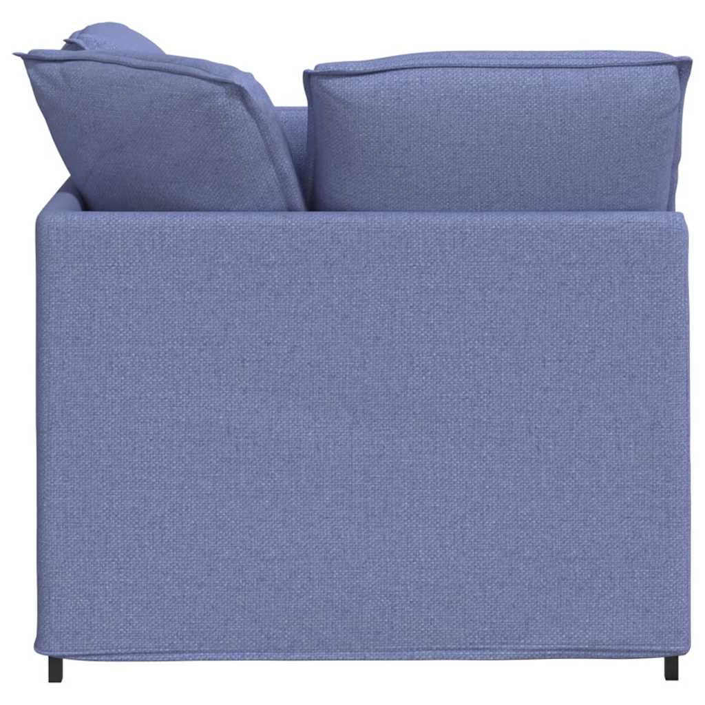Modulsofa Med Fodskammel Og Hynder Stof Jeansblå