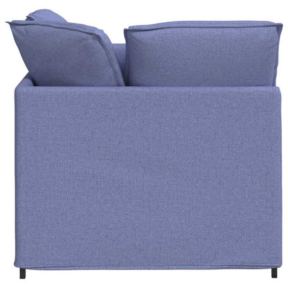 Modulsofa Med Fodskammel Og Hynder Stof Jeansblå