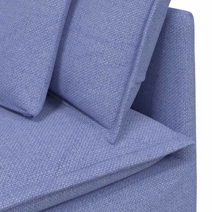 Modulsofa Med Fodskammel Og Hynder Stof Jeansblå