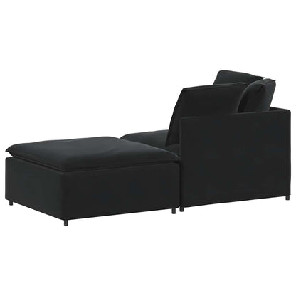 Modulsofa Med Fodskammel Og Hynder Fløjl