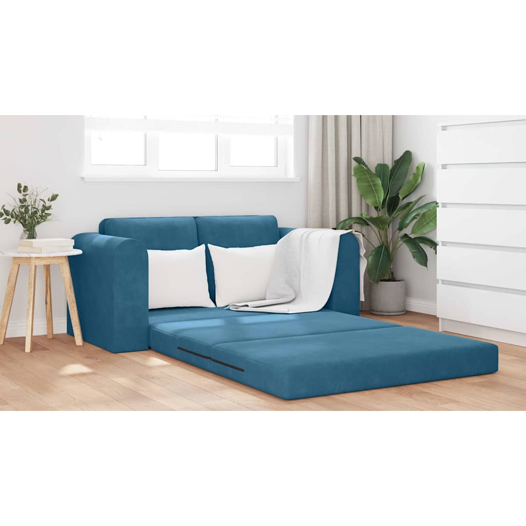 Sovesofa Blå 148 X 71 X 83 Cm Fløjl
