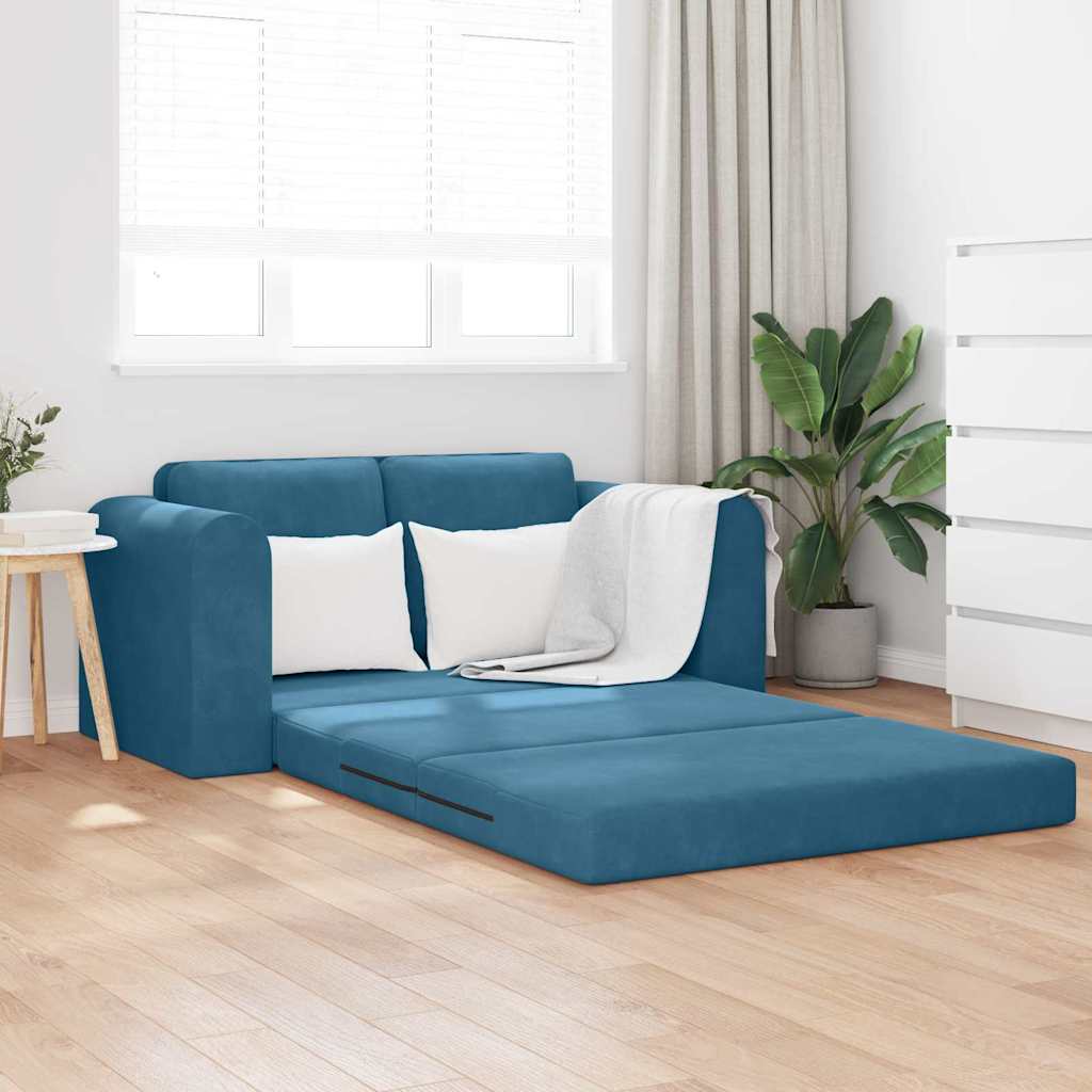 Sovesofa Blå 148 X 71 X 83 Cm Fløjl