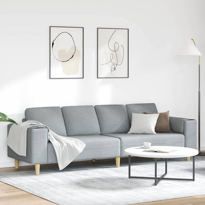 Sofa Sæt Lysegrå Stof