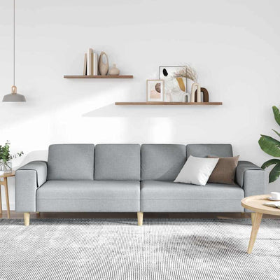 Sofa Sæt Lysegrå Stof