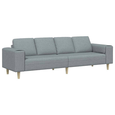 Sofa Sæt Lysegrå Stof