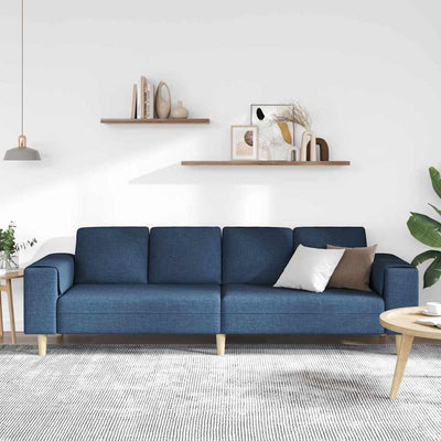 Sofa Sæt Blå Stof