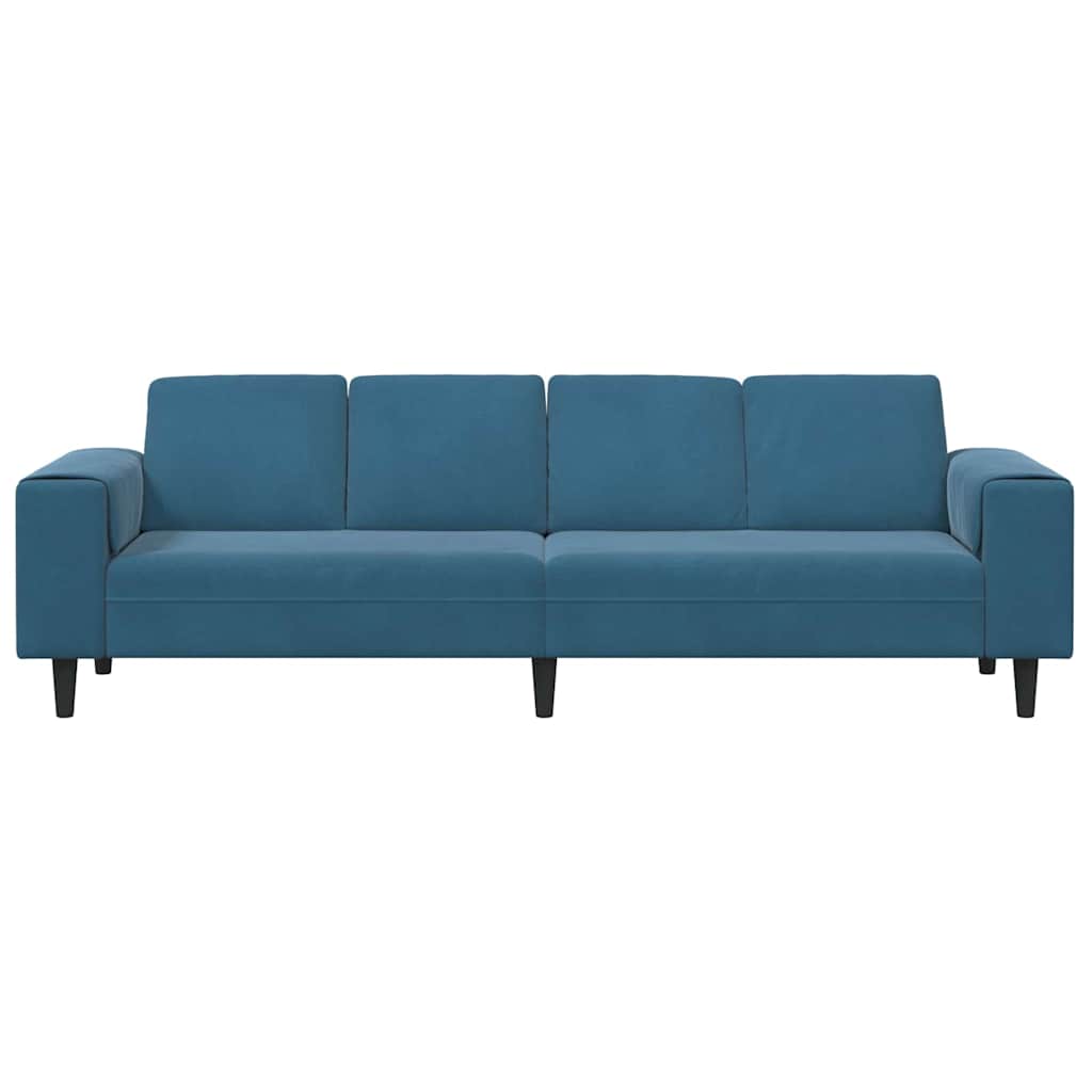 Sofa Sæt Blå Fløjl