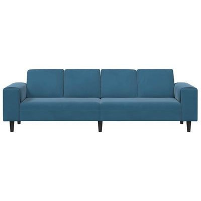 Sofa Sæt Blå Fløjl