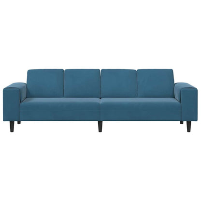 Sofa Sæt Blå Fløjl