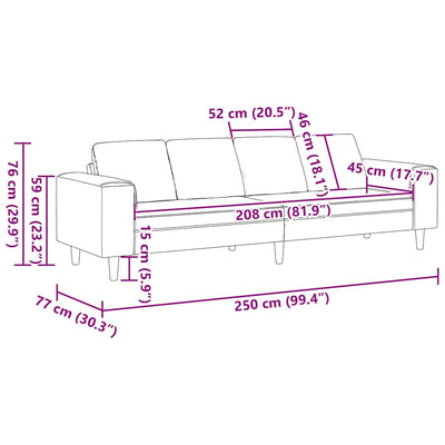 Sofa Sæt Blå Fløjl