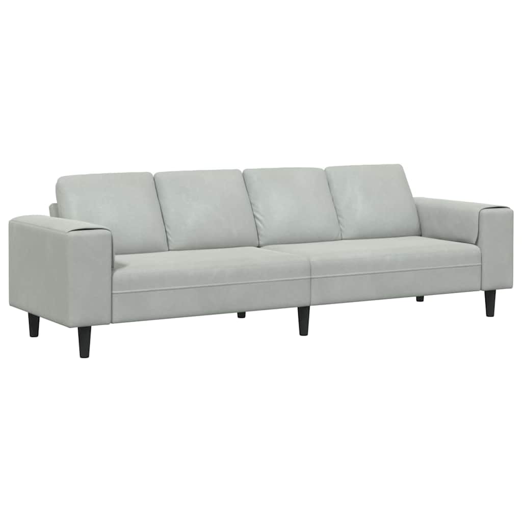 Sofa Sæt Lysegrå Fløjl