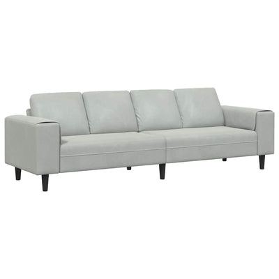 Sofa Sæt Lysegrå Fløjl