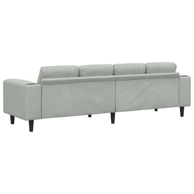 Sofa Sæt Lysegrå Fløjl