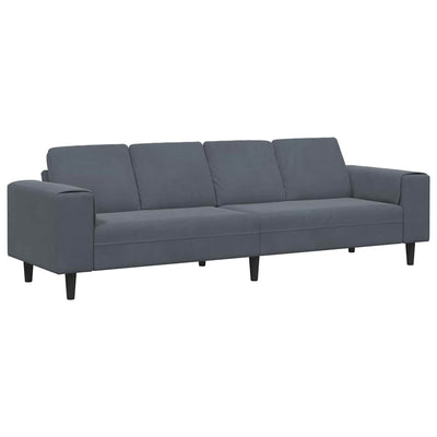 Sofa Sæt Mørkegrå Fløjl