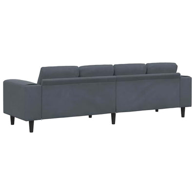 Sofa Sæt Mørkegrå Fløjl