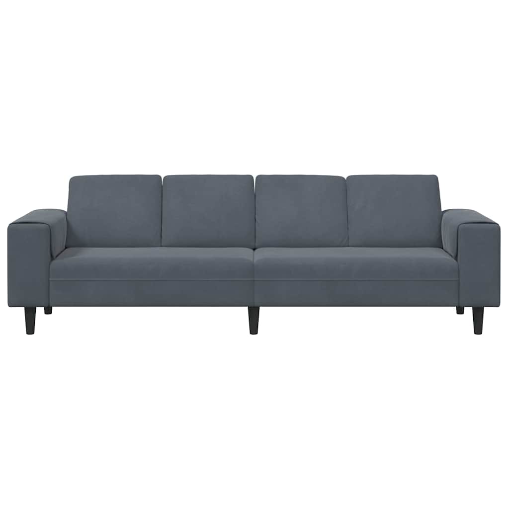 Sofa Sæt Mørkegrå Fløjl