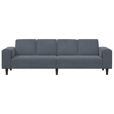 Sofa Sæt Mørkegrå Fløjl