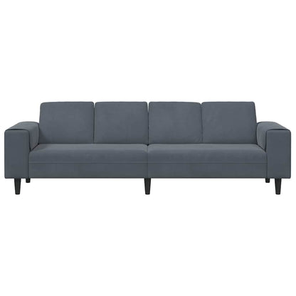 Sofa Sæt Mørkegrå Fløjl