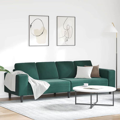 Sofa Sæt Mørkegrøn Fløjl