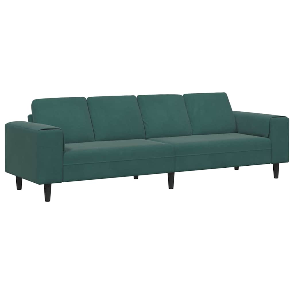 Sofa Sæt Mørkegrøn Fløjl