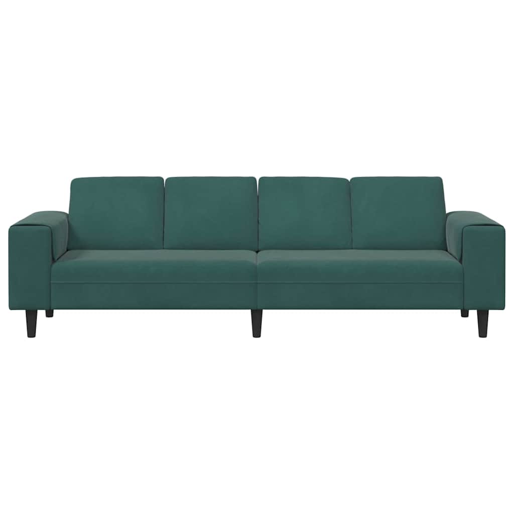 Sofa Sæt Mørkegrøn Fløjl