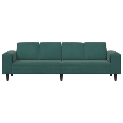Sofa Sæt Mørkegrøn Fløjl