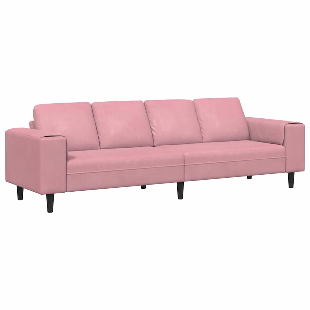 Sofa Sæt Lyserød Fløjl