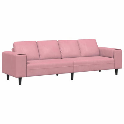 Sofa Sæt Lyserød Fløjl
