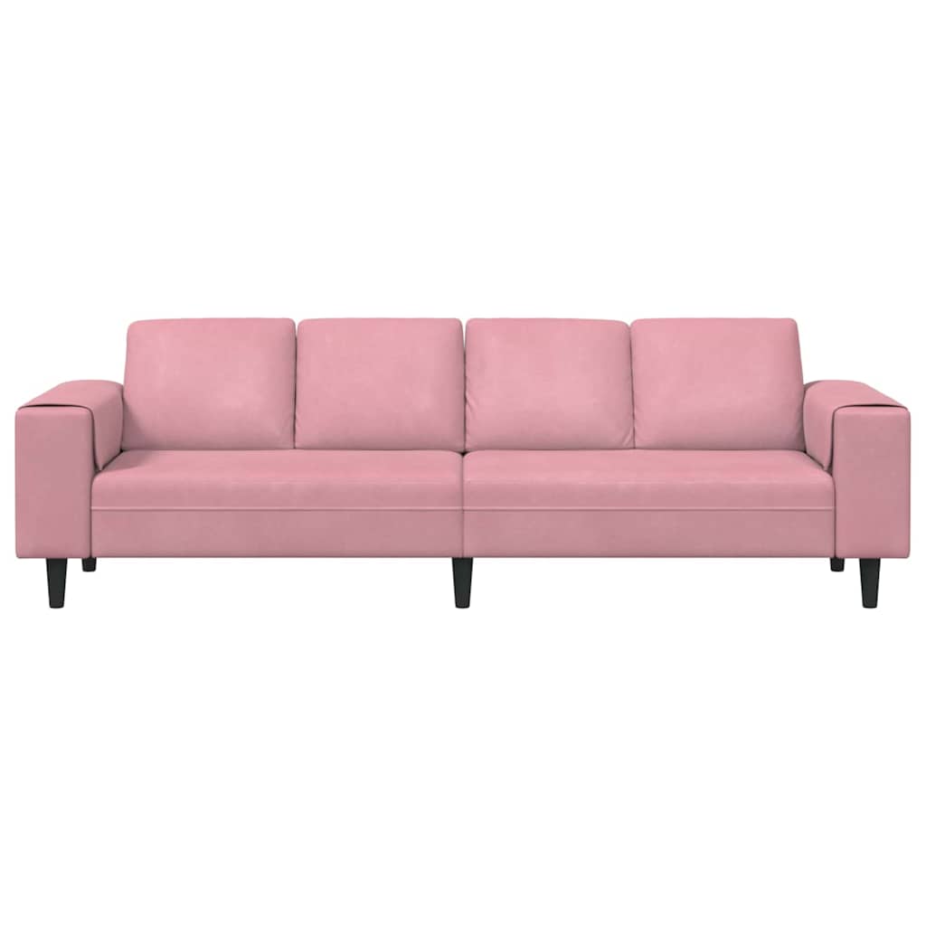 Sofa Sæt Lyserød Fløjl