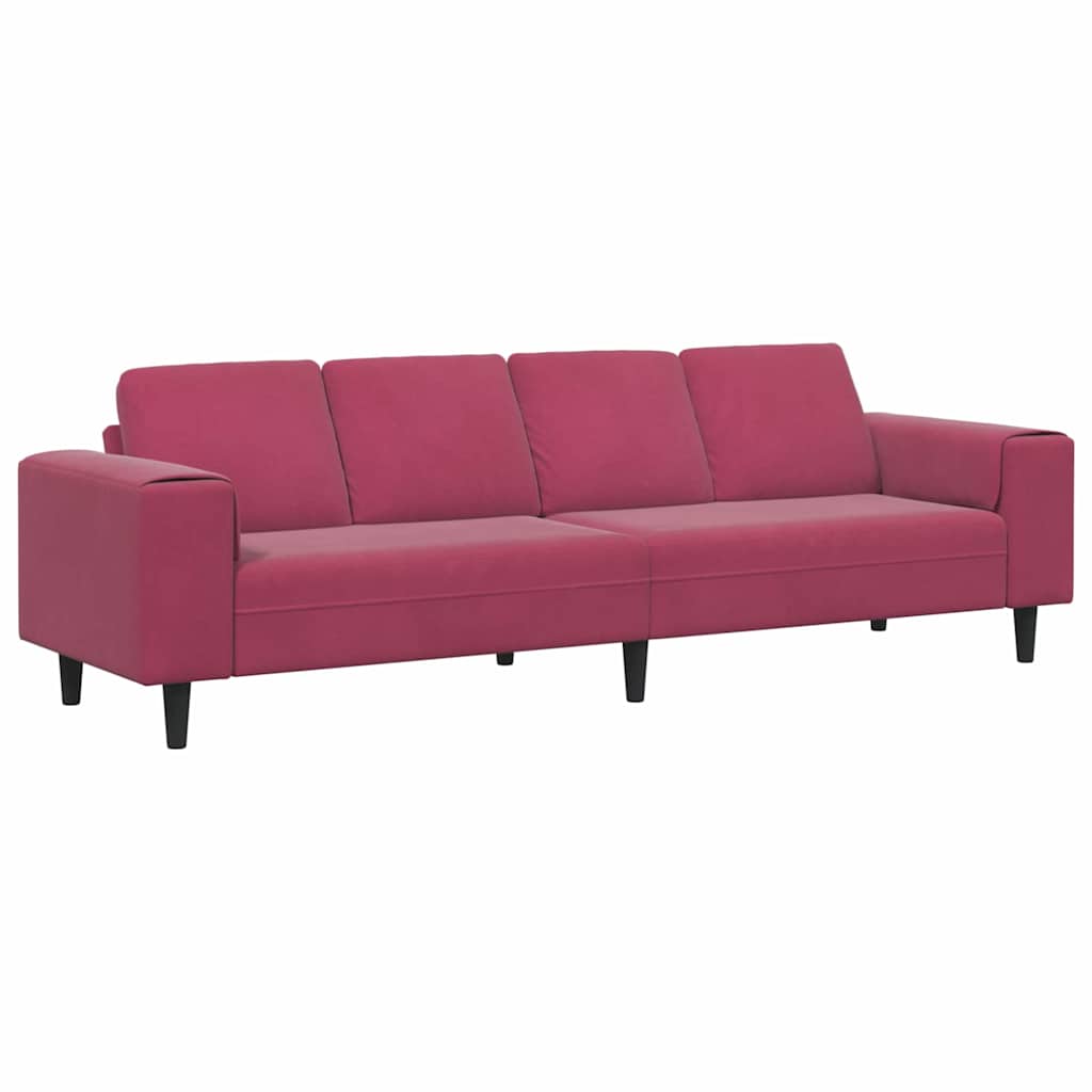 Sofa Sæt Vinrød Fløjl