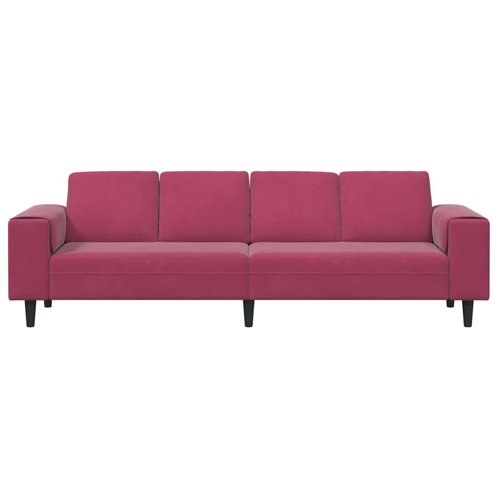 Sofa Sæt Vinrød Fløjl