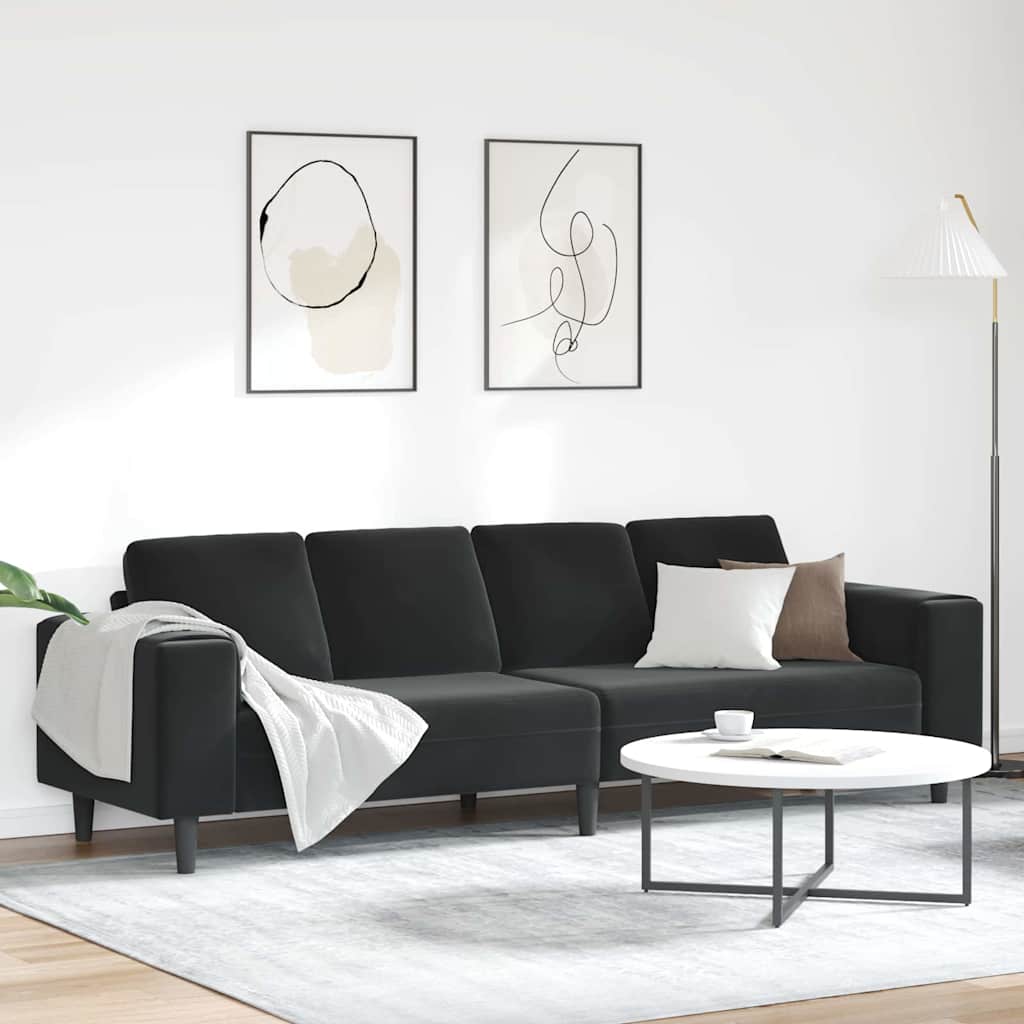 Sofa Sæt Sort Fløjl