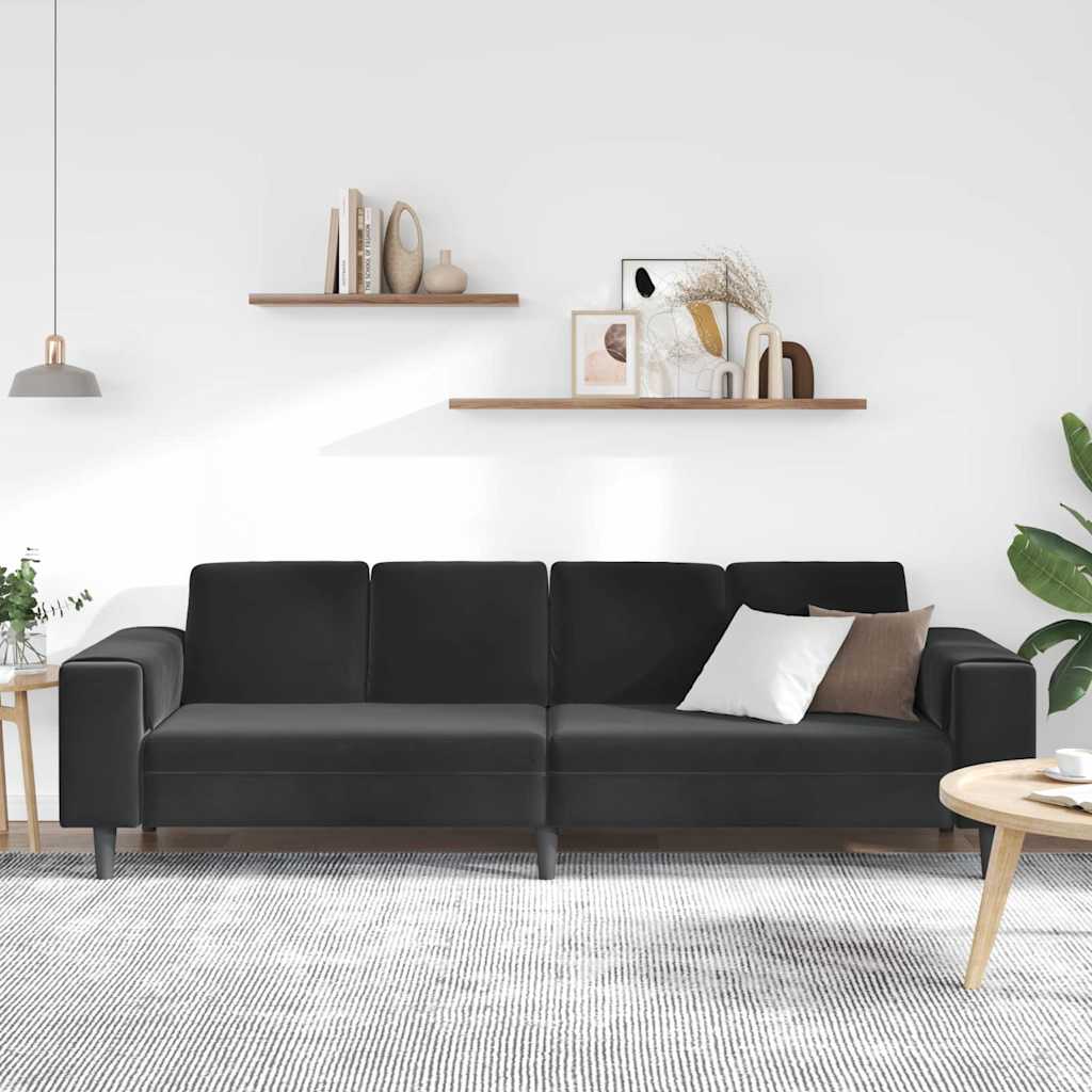Sofa Sæt Sort Fløjl