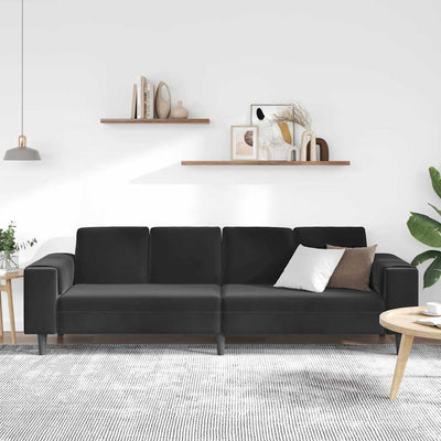 Sofa Sæt Sort Fløjl