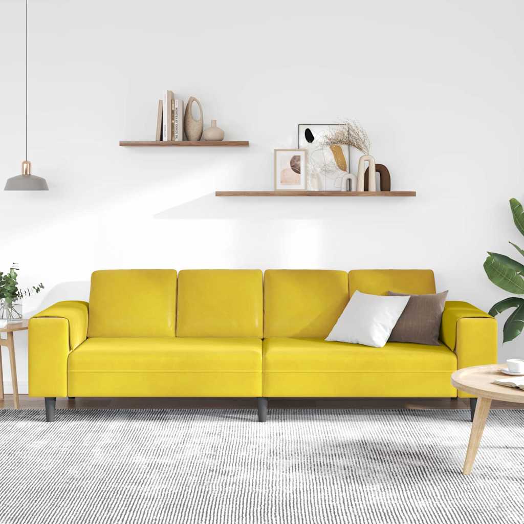 Sofa Sæt Gul Fløjl
