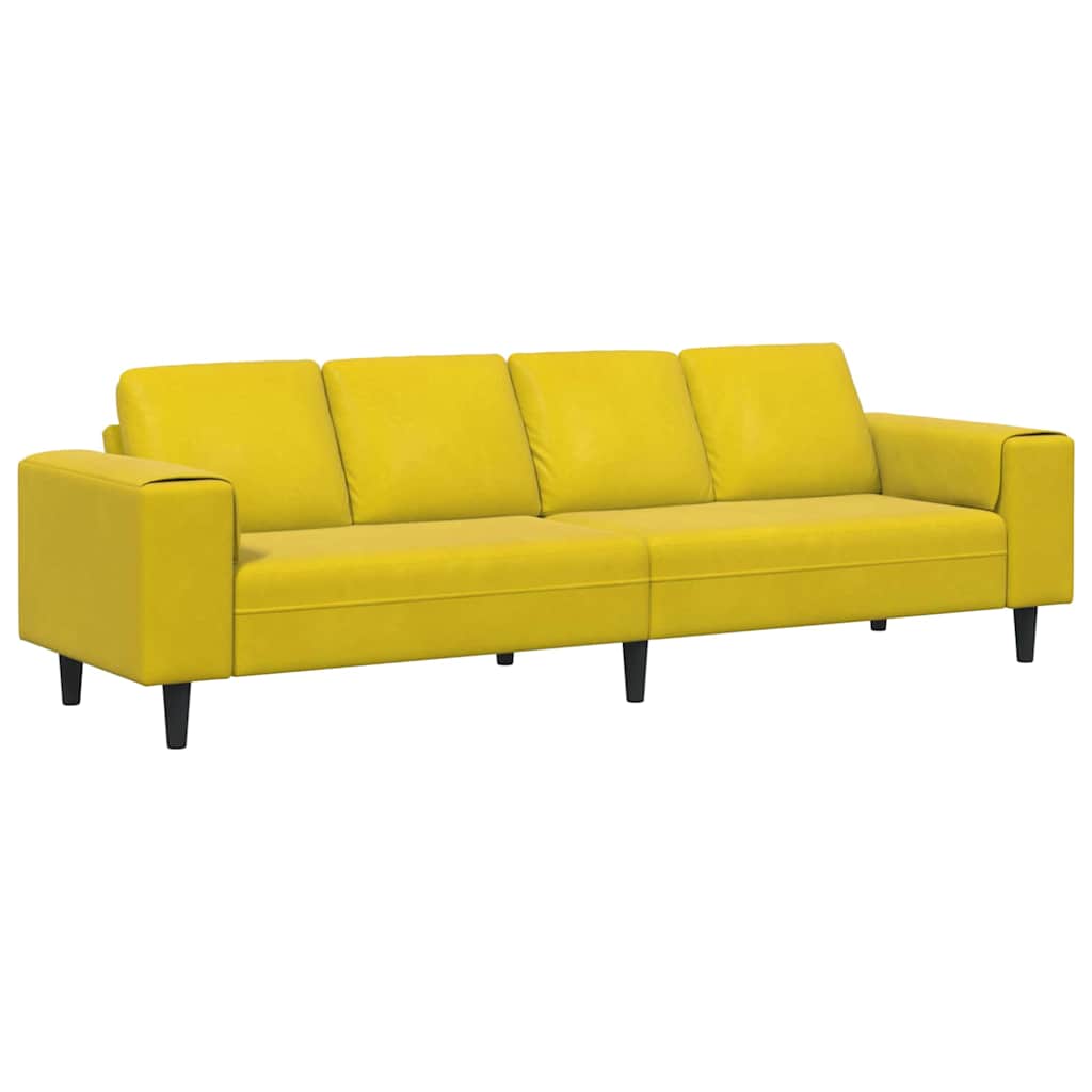 Sofa Sæt Gul Fløjl